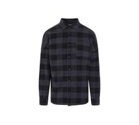 Men's Palm Angels Curved Logo Checked Black Shirt