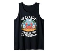 Mens Palm Trees Ocean Crab Crabby Return to Beach Summer Tank Top