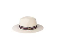 Mens Panama Hat Printed Band Summer Fedora Hats Straw Trilby Headwear
