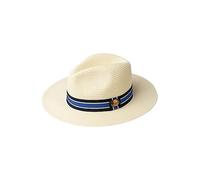 Mens Panama Hat Printed Band Summer Fedora Hats Straw Trilby Headwear