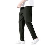 Mens Pants Quick Dry Lightweight, Men's Drawstring Trousers Ice Silk Trousers Men Summer Thin Quick Drying Sports Trouser High Stretch Pants with Pockets Mens Straight Leg Casual Trousers