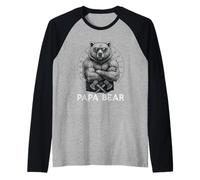 Mens Papa Bear Viking Bear Warrior Odin Berserker Vikings Myths Raglan Baseball Tee
