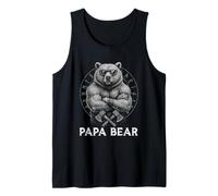 Mens Papa Bear Viking Bear Warrior Odin Berserker Vikings Myths Tank Top
