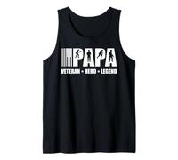 Mens Papa Veteran Hero Legend Patriotic Veteran Grandpa US Flag Tank Top