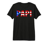 Mens PAPI Puerto Rican Flag Puerto Rico Father's Day Patriotic Premium T-Shirt