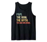 Mens Papi The Man The Myth The Bad Influence Funny Retro Tank Top