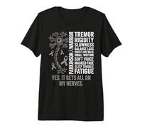 Mens Parkinson Warrior It gets All on My Nerve Parkinsons Disease Premium T-Shirt