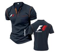 Men's Patchwork Henley T-Shirts for F.1 Lightweight Short Sleeved Comfy Printed Sportswear Soft Half Sleeve Polo Shirts Sportstyle Tee Top Clothes-ZQS||3X_l