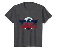 Mens Patriotic Proud American Eagle Stars USA Flag T-Shirt, Kids, Dark Heather Grey, 2 Years