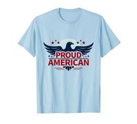 Mens Patriotic Proud American Eagle Stars USA Flag T-Shirt, Men, Baby Blue, S