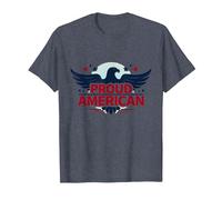Mens Patriotic Proud American Eagle Stars USA Flag T-Shirt, Men, Heather Blue, M