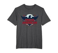 Mens Patriotic Proud American Eagle Stars USA Flag T-Shirt, Men's Big and Tall, Dark Heather Grey, 4X Tall