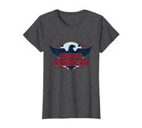 Mens Patriotic Proud American Eagle Stars USA Flag T-Shirt, Women, Dark Heather Grey, XL