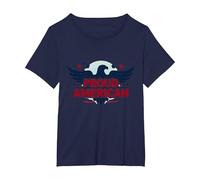 Mens Patriotic Proud American Eagle Stars USA Flag T-Shirt, Women's Plus, Navy, 5X