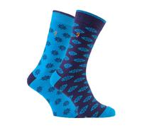 Mens Patterned Socks Bright Coloured 2 Pair Pack Luxury by Farah