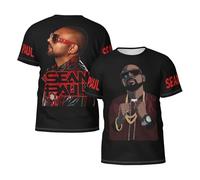 Men's Paul Hip Hop Rapper Sean T Shirt Crew Neck tee Shirt Casual Elements Short Sleeve Soft Vintage Adult Summer Streetwear Classic Top Tees