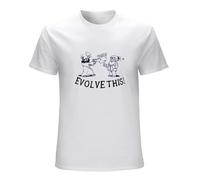 Men's Paul Movie Evolve This! Jesus Shooting Darwin Light Blue Adult T-Shirt Tee White XL