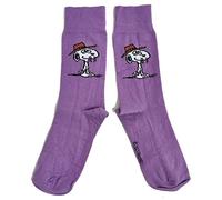 Mens Peanuts Classic Snoopy Purple Socks 6-10 UK / 39-44 Eur / 7-11 US