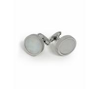 THE SAVILE ROW COMPANY LONDON Men's Rhodium Plated Pearl Cufflinks