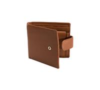 Men's Pebble Grain Leather Bifold Wallet with RFID Blocking and Coin Purse - COGNAC / ONE