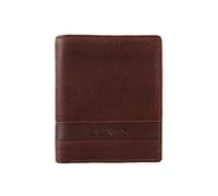 Men's Pebble Grain Leather Bifold Wallet with RFID Blocking and Zipped Pocket - Dark Tan / One