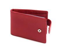 Men's Pebble Grain Leather Card Holder with RFID Blocking and Tab - BERRY / ONE