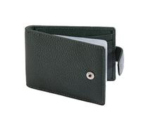 Men's Pebble Grain Leather Card Holder with RFID Blocking and Tab - BOTTLE GREEN / ONE