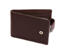Men's Pebble Grain Leather Card Holder with RFID Blocking and Tab - CHOCOLATE / ONE