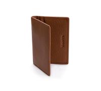 Men's Pebble Grain Leather Card Holder with RFID Blocking - COGNAC / ONE