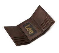 Men's Pebble Grain Trifold Wallet with Logo, Brown