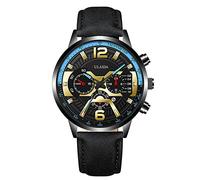Mens Pedometer Watch Stainless Case Belt Analog Wrist Watch Sne573 (E, One Size)