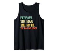 Mens Peepaw The Man The Myth Bad Influence Pee-Paw Funny Retro Tank Top