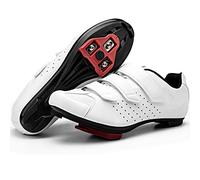 Men's Peloton Cycling Shoes - 2 & 3 Bolt Look Delta Cleat Spin Bike Shoes - Compatible with SPD Clips - Perfect for Indoor & Outdoor Road Cycling, White, 14.5 Women/13 Men