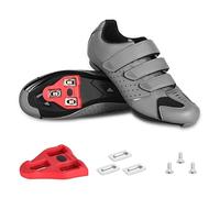 Mens Peloton Cycling Shoes with Look Delta Cleat - Compatible with Peloton SPD Clips - Spin Indoor Road Racing Bike Shoes for Men Women, Grey, 15.5 Women/14 Men