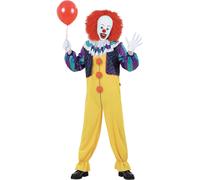 IT Classic 1990 Pennywise Costume Halloween Licensed Fancy Dress Outfit