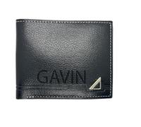 Men's Personalised Black Leather Wallet, Made in UK, Great Gift for Any Occasion