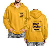 Mens Personalised Hoodies Custom Jumper with Text Photo Novelty Sweatshirt | Design Your Own Customised Hoodie, Funny Print Pullover, V Neck Sweatshirts, Casual Drawstring Sweater, Going Out Tops