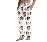 Mens Personalised Pajama Pant Custom Face Photo Comfy Pj Bottom with Pockets Stretch Pjs Bottoms Valentines Gifts
