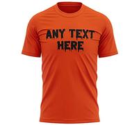 Mens Personalised Text Halloween T Shirt, Add Your Custom Writing Print Design for Fancy Dress Halloween Costume Gifts Men and Women, Adults Fancy Dress Gift Idea Trick Or Treat, M, Orange