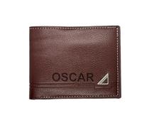 Men's Personalised Wallet, Brown, Made in UK, Great Gift for Birthdays, Father's Day and More