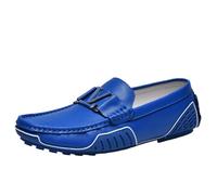 Men's Personalized and Fashionable Spring and Summer Trendy Casual Leather Shoes, Blue, 12.5 US