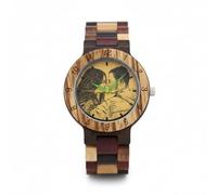 Men's Personalized Custom Wood-Grain Watch, line Art Photo dial, 40mm Zebra Wood Wristwatch, Colorful Chain Strap, The Most Suitable Gift for Husbands and Their Anniversary or Birthday Celebrations