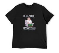 Men's Peter Griffin I'd Help But I Don't Want to Graphic T-Shirt Black 3XL