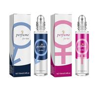 Men's Pheromone Perfume, Roll-On Pheromone Perfume, Long-Lasting Fragrance Thanks to Concentrated Oil Formula, 10 ml Compact Design, Precise Dosage, No Waste of Perfume (Blue + Pink)