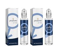 Men's Pheromone Perfume, Roll-On Pheromone Perfume, Long-Lasting Fragrance Thanks to Concentrated Oil Formula, 10 ml Compact Design, Precise Dosage, No Waste of Perfume (2 Pieces, Blue)