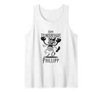 Mens Phillipp - Cool Boy Name with Cute Devil - Born to Misbehave Tank Top