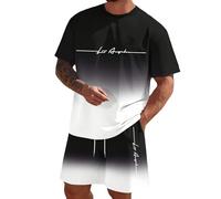 Men's Piece Outfits Hipster Patchwork Tee Shirt And Short Set Sports Tracksuits Suit Handkerchief41