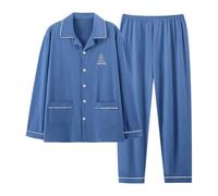 Mens Pijamas Set Thermal Pyjamas Breathable Loungewear Men Two Piece Nightwear Fleece Sets Loose Pj Bottoms Warm Pajama Men's Fluffy Pajamas V-Neck Shorts 2-Piece Men’s