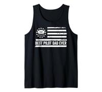 Mens Pilot Airline Pilot US American Flag Patriotic Retro Tank Top