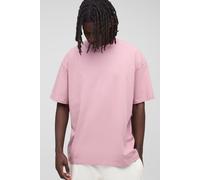 Mens Pink Basic Oversized Extended Neck T-Shirt, Pink XS
